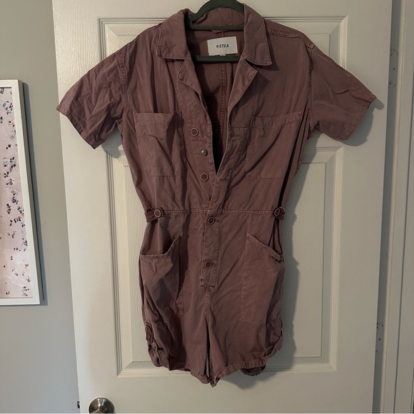 Pink Button-Up Romper - Picture 3 of 4